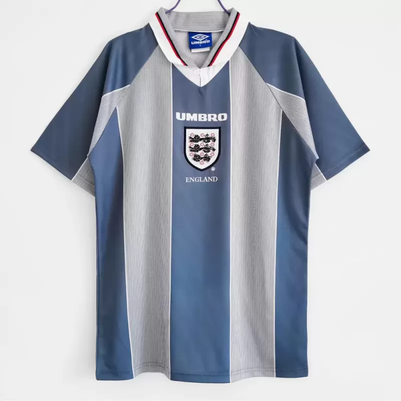 1996 England Away Retro Soccer Jersey Euro 96 Indigo Vintage