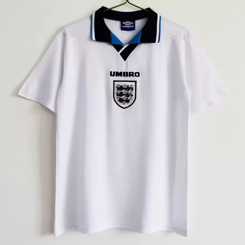 1996 England Home Retro Soccer Jersey Euro 96 White Vintage 1996 England Home Retro Soccer Jersey Euro 96 White Vintage