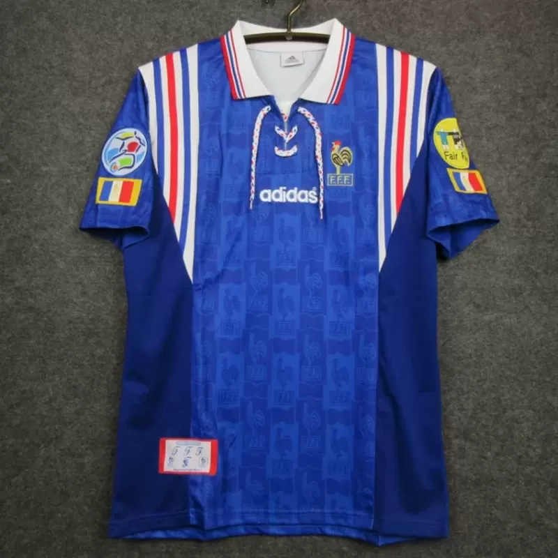 1996 France Home Retro Soccer Jersey Blue Vintage Euro 96 1996 France Home Retro Soccer Jersey Blue Vintage Euro 96