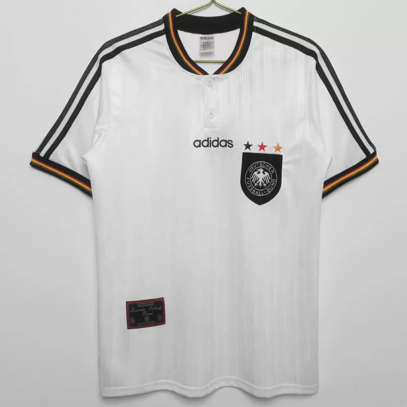 1996 Germany Home Retro Soccer Jersey White Euro 96 Champions 1996 Germany Home Retro Soccer Jersey White Euro 96 Champions