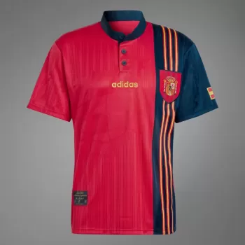 1996 Spain Home Retro Soccer Jersey Red Navy Vintage