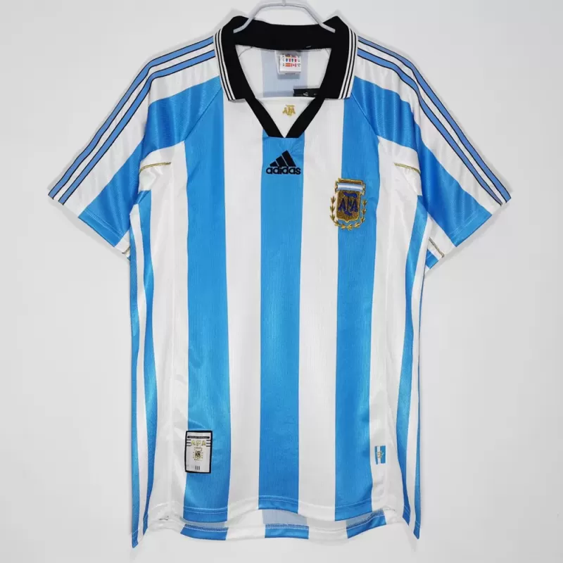 1998 1999 Argentina Home Retro Soccer Jersey Vintage World Cup Kit