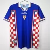 1998 Croatia Away Retro Soccer Jersey Blue Vintage World Cup