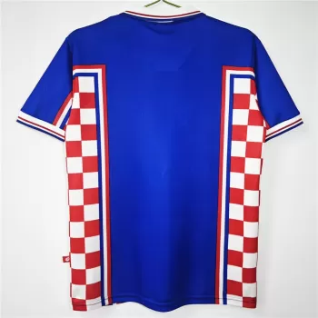 1998 Croatia Away Retro Soccer Jersey Blue Vintage World Cup