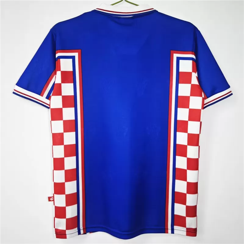 1998 Croatia Away Retro Soccer Jersey Blue Vintage World Cup