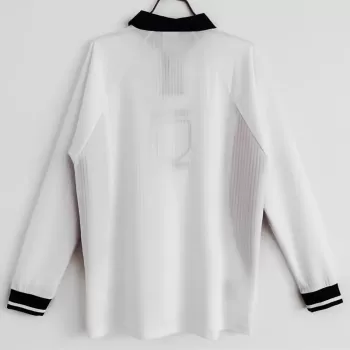 1998 England Home Retro Soccer Jersey Long Sleeve White