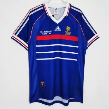 1998 France Home Final World Cup Retro Soccer Jersey Blue
