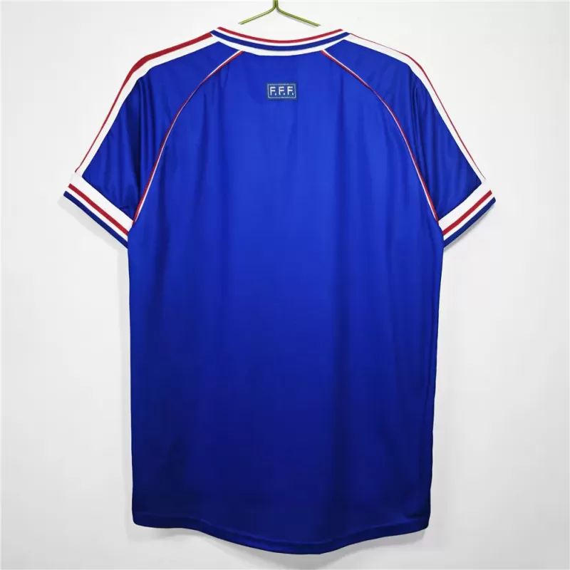 1998 France Home Retro Soccer Jersey Blue World Cup Classic