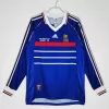 1998 France Home Retro Soccer Jersey Long Sleeve Blue