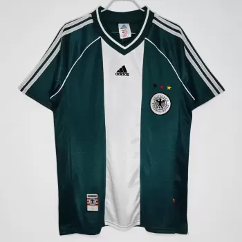 1998 Germany Away Retro Soccer Jersey Green White Vintage