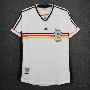 1998 Germany Home Retro Soccer Jersey White World Cup