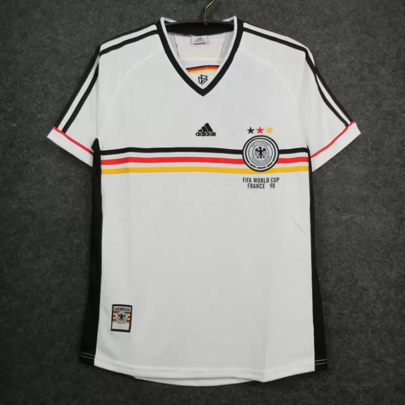 1998 Germany Home Retro Soccer Jersey White World Cup