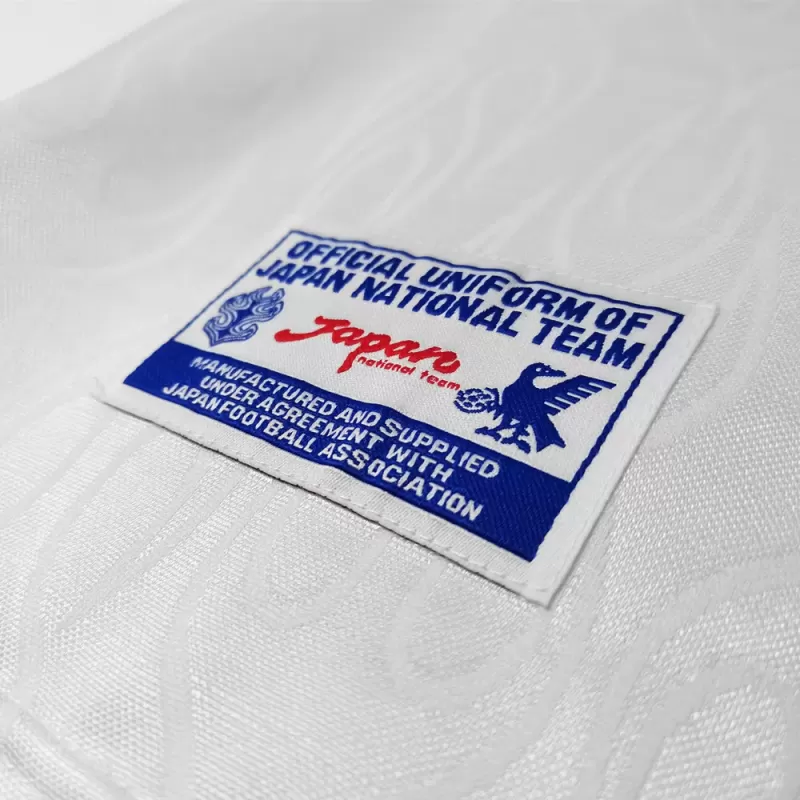 1998 Japan Away Retro Soccer Jersey White Flame Pattern Vintage