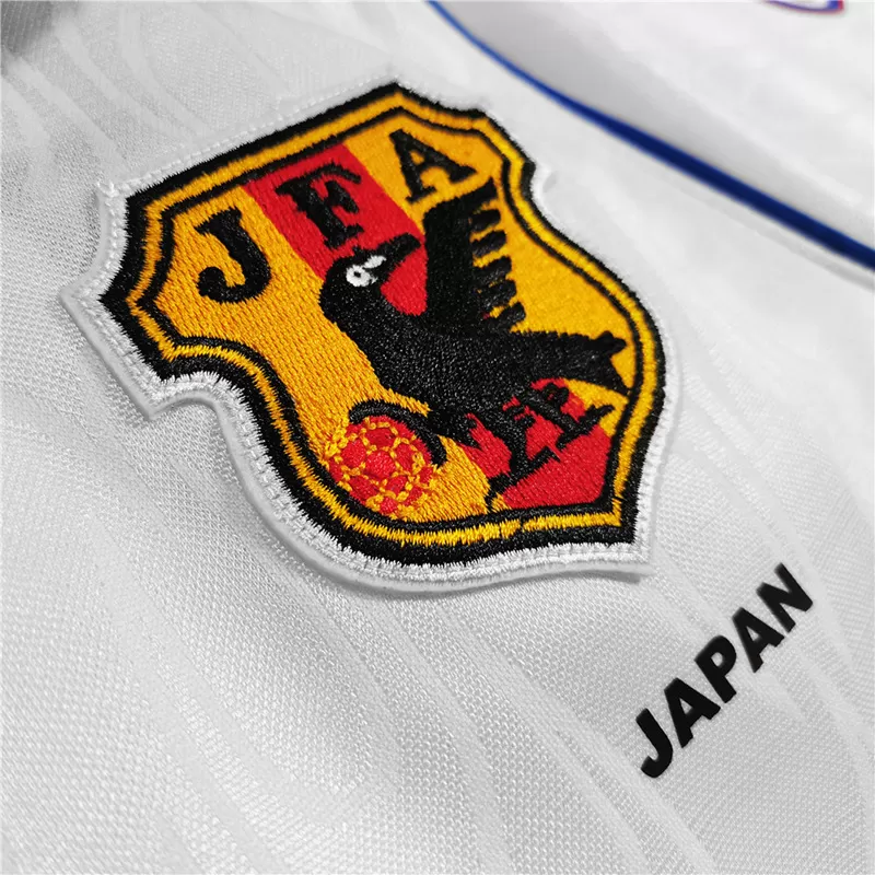 1998 Japan Away Retro Soccer Jersey White Flame Pattern Vintage