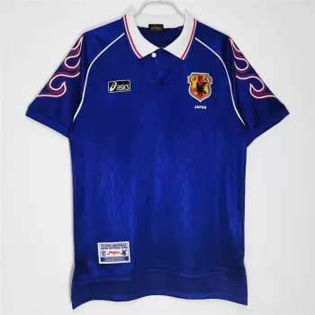 1998 Japan Home Retro Soccer Jersey Blue Flame Pattern Vintage