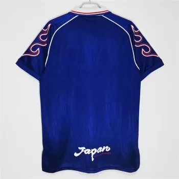 1998 Japan Home Retro Soccer Jersey Blue Flame Pattern Vintage