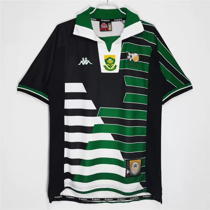 1998 South Africa Away Retro Soccer Jersey White Vintage 1998 South Africa Away Retro Soccer Jersey White Vintage