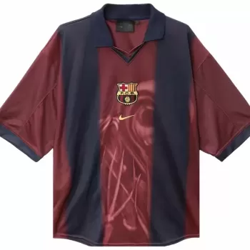 2000 2001 FC Barcelona X Travis Scott Mens Retro Home Skeleton Jersey