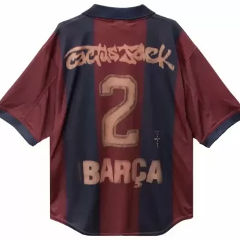 2000 2001 FC Barcelona X Travis Scott Mens Retro Home Skeleton Jersey 2000 2001 FC Barcelona X Travis Scott Mens Retro Home Skeleton Jersey
