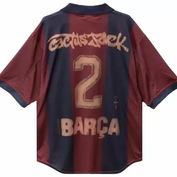 2000 2001 FC Barcelona X Travis Scott Mens Retro Home Skeleton Jersey 2000 2001 FC Barcelona X Travis Scott Mens Retro Home Skeleton Jersey