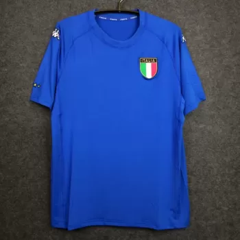 2000 Italy Home Retro Soccer Jersey Euro 2000 Finalist Blue