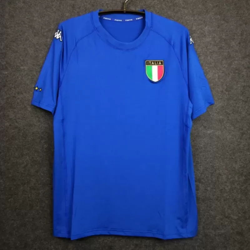 2000 Italy Home Retro Soccer Jersey Euro 2000 Finalist Blue