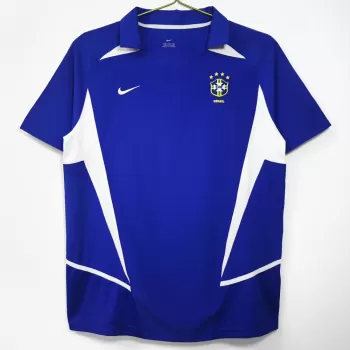 2002 Brazil Away Retro Soccer Jersey Blue World Cup Winners