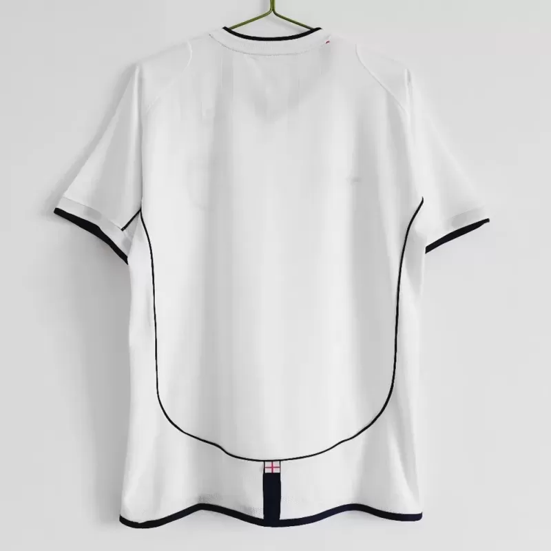 2002 England Home Retro Soccer Jersey White Red Stripe 2002 England Home Retro Soccer Jersey White Red Stripe