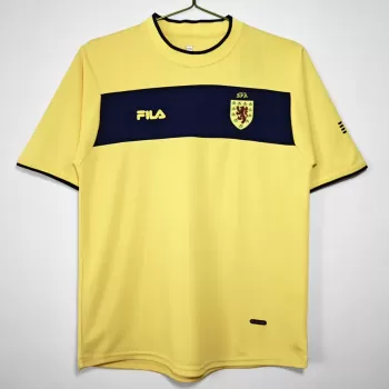 2002 Scotland Away Soccer Jersey White Blue Gradient Vintage