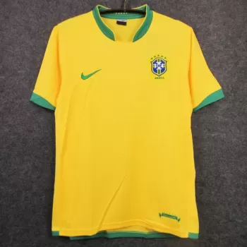 2006 Brazil Home Retro Soccer Jersey World Cup Yellow Green