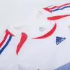 2006 France Away Retro Soccer Jersey White Blue Gradient