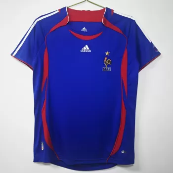 2006 France Home Retro Soccer Jersey Blue World Cup Finalist