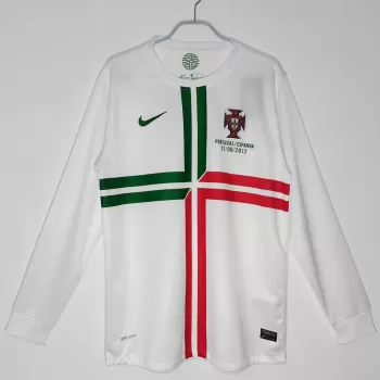 2012 2013 Portugal Away Retro Soccer Jersey Long Sleeve White