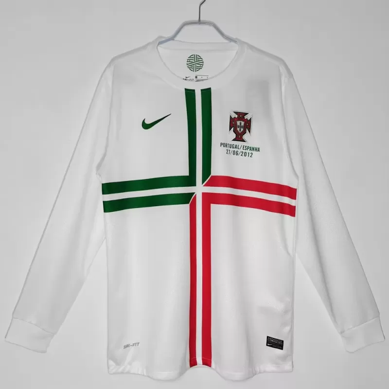 2012 2013 Portugal Away Retro Soccer Jersey Long Sleeve White 2012 2013 Portugal Away Retro Soccer Jersey Long Sleeve White