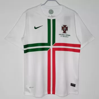 2012 2013 Portugal Away Retro Soccer Jersey White Cross Vintage