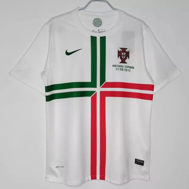 2012 2013 Portugal Away Retro Soccer Jersey White Cross Vintage 2012 2013 Portugal Away Retro Soccer Jersey White Cross Vintage