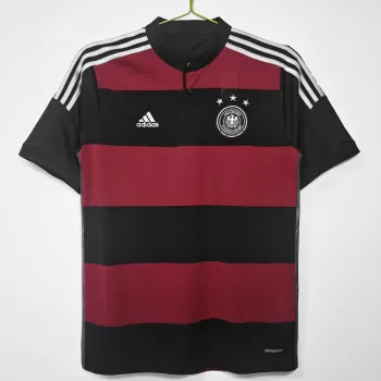 2014 Germany Away Retro Soccer Jersey Black Red Striped Kit