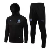 2021 2022 Olympique de Marseille Mens Black Hooded Training Soccer Tracksuit Kit 2021 2022 Olympique de Marseille Mens Black Hooded Training Soccer Tracksuit Kit
