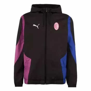 2023 2024 AC Milan Mens Pre Match Woven Anthem Soccer Jacket Black