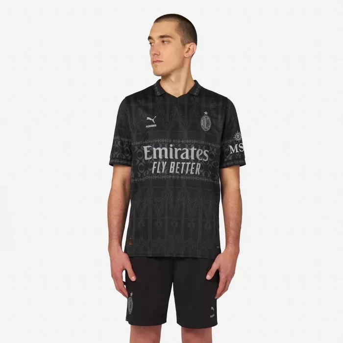 2023 2024 AC Milan X Designer Mens Dark Authentic Soccer Jersey Gothic Dusk 2023 2024 AC Milan X Designer Mens Dark Authentic Soccer Jersey Gothic Dusk