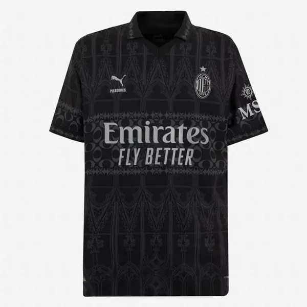 2023 2024 AC Milan X Designer Mens Dark Soccer Jersey Gothic Style 2023 2024 AC Milan X Designer Mens Dark Soccer Jersey Gothic Style