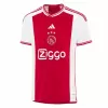 2023 2024 Ajax Mens Home Soccer Jersey Red White Pinstripe