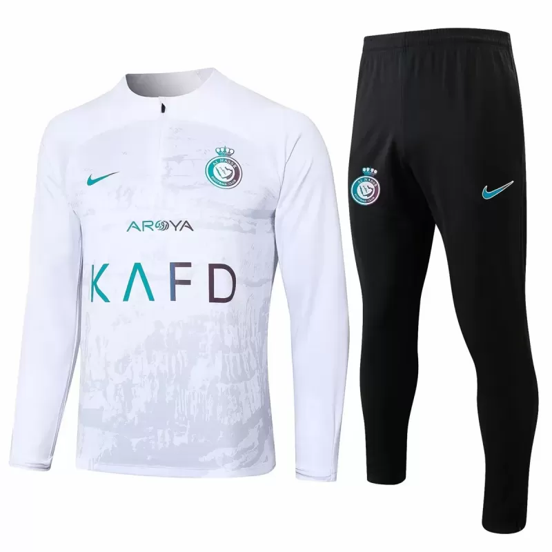 2023 2024 Al Nassr FC Mens Training Technical Tracksuit White Set