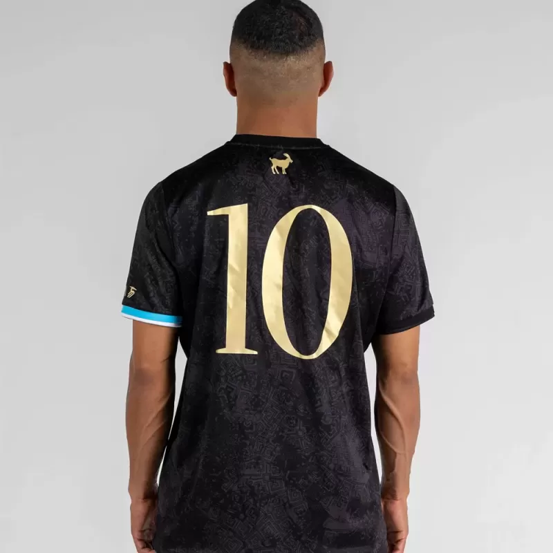 2023 2024 Argentina Mens La Pulga Special Soccer Jersey Black Gold