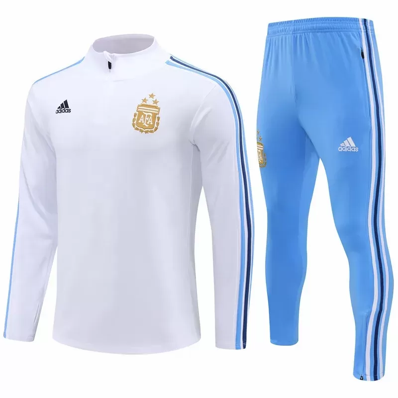 2023 2024 Argentina Mens White Training Technical Soccer Tracksuit Kit 2023 2024 Argentina Mens White Training Technical Soccer Tracksuit Kit