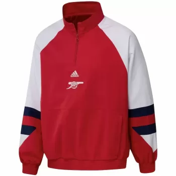 2023 2024 Arsenal FC Mens Classics Icons Soccer Quarter Zip Top Red