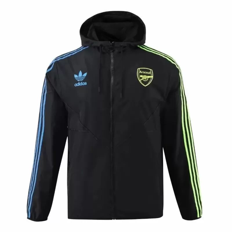 2023 2024 Arsenal Mens Black Storm Full Zip Soccer Jacket 2023 2024 Arsenal Mens Black Storm Full Zip Soccer Jacket