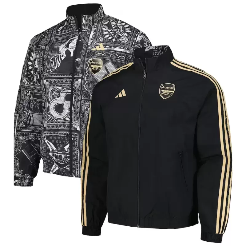 2023 2024 Arsenal Mens Ian Wright Tribute Reversible Soccer Jacket Full Zip 2023 2024 Arsenal Mens Ian Wright Tribute Reversible Soccer Jacket Full Zip