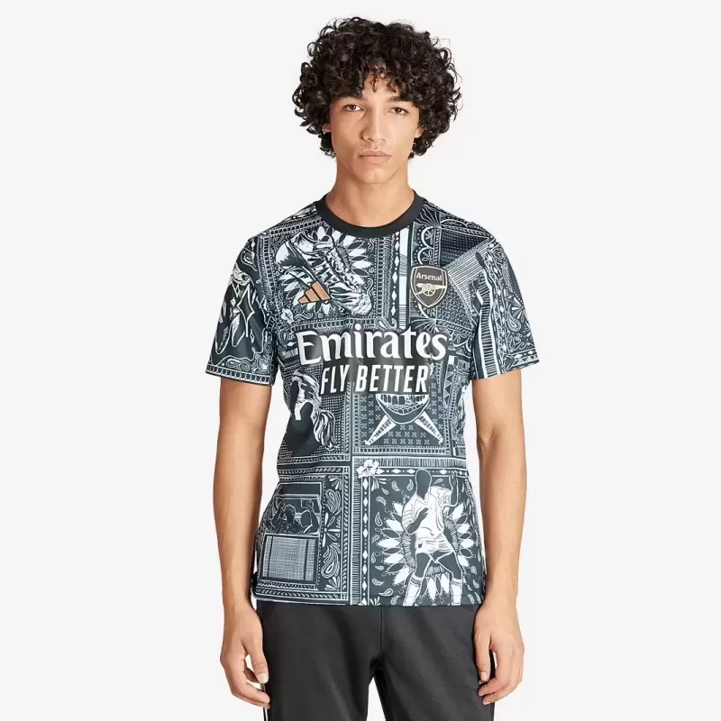 2023 2024 Arsenal Mens Pre Match Training Soccer Jersey Ian Wright Tribute