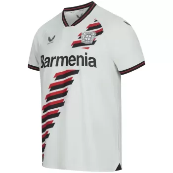 2023 2024 Bayer 04 Leverkusen Mens Away Soccer Jersey Grey Red